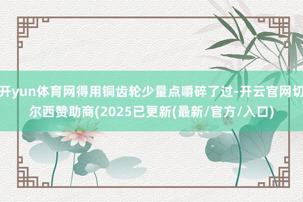 开yun体育网得用铜齿轮少量点嚼碎了过-开云官网切尔西赞助商(2025已更新(最新/官方/入口)