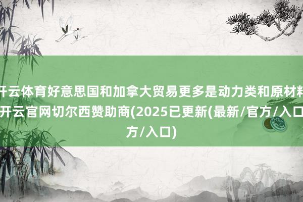 开云体育好意思国和加拿大贸易更多是动力类和原材料-开云官网切尔西赞助商(2025已更新(最新/官方/入口)