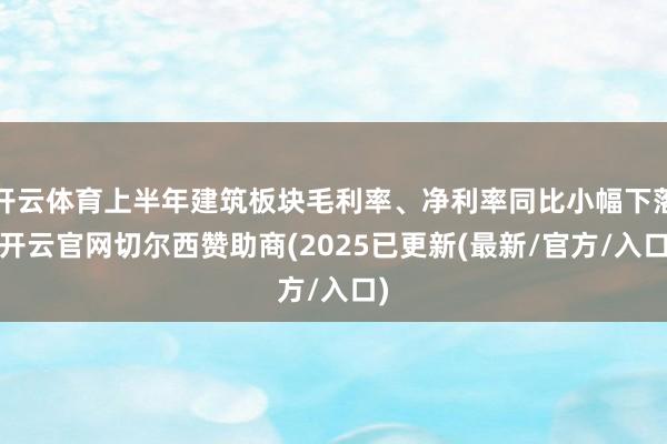 开云体育上半年建筑板块毛利率、净利率同比小幅下落-开云官网切尔西赞助商(2025已更新(最新/官方/入口)